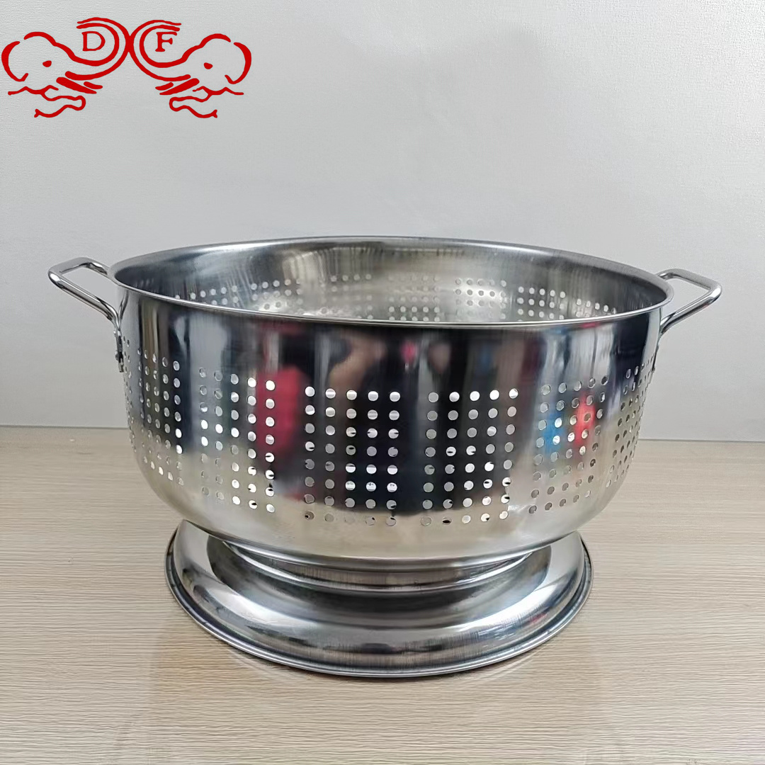 沥水篮/菜篮/不锈钢拉篮/多功能沥水篮/野餐篮白底实物图