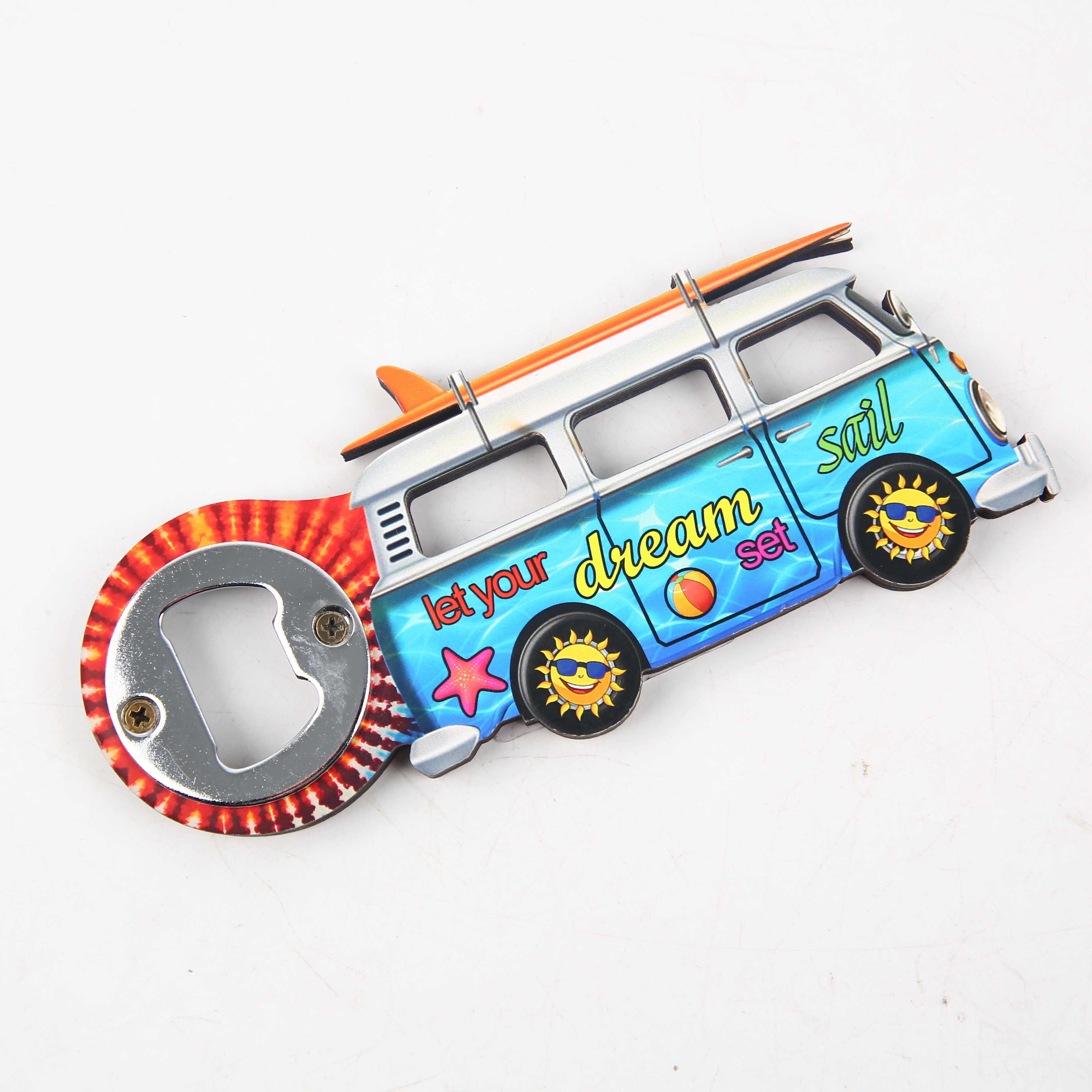 Refrigerator Sticker Metal Bottle Opener Logo Magnetic Paint Metal Refrigerator Sticker Custom Three-Dimensional Multi-Function Beer Opener