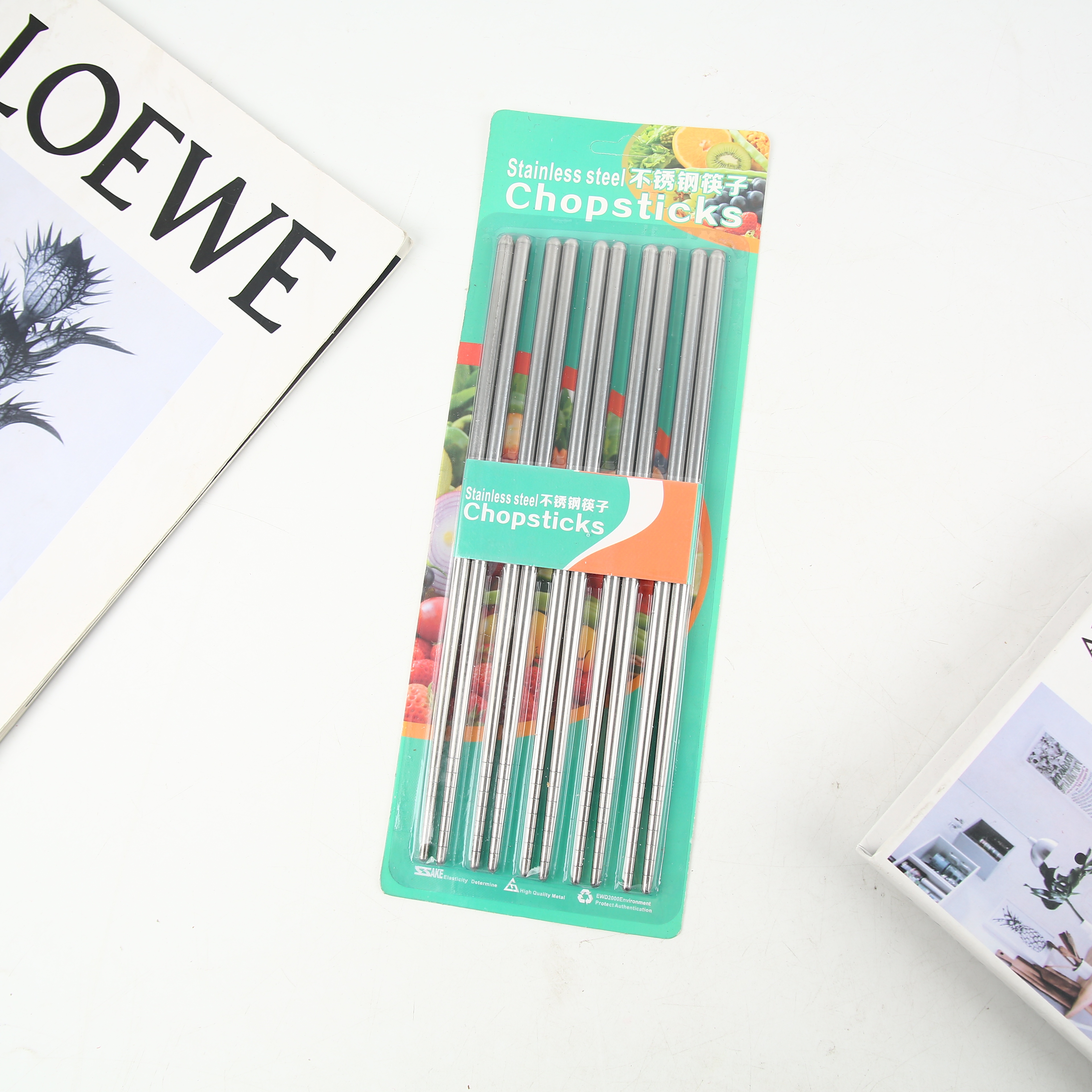 Factory Direct Printing Stainless Steel Chopsticks Food Grade Anti-Slip Air Anti-Bronzing Is A Household Chopsticks Set