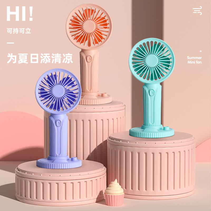 New handheld fan, usb charging phone stand, desktop portable mini fan, gift with logo printing detail image 3
