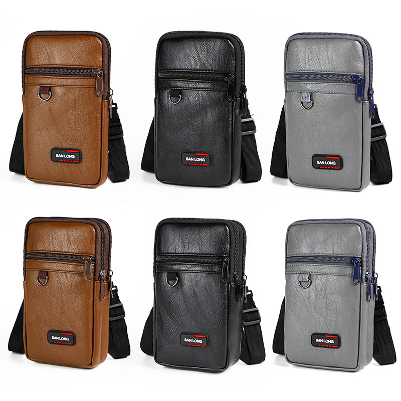 腰包男干活工地手机包腰带式多功能竖款户外手机套腰间斜挎包批发 pU手机包详情图2
