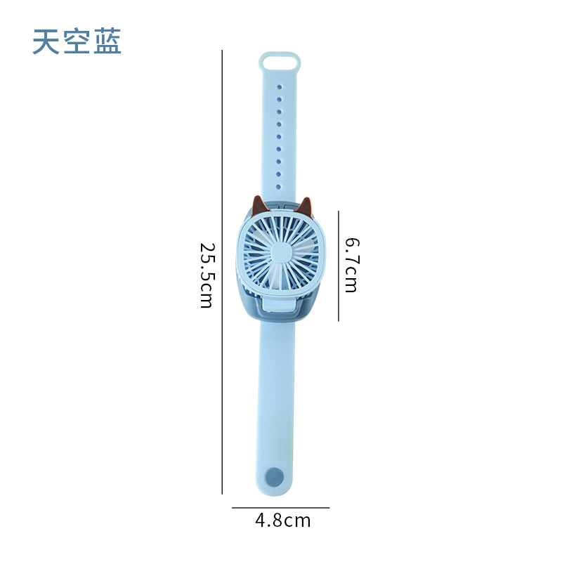 2021新款二代手表风扇 三档风力灯光usb创意便携式学生迷你小电扇 细节图