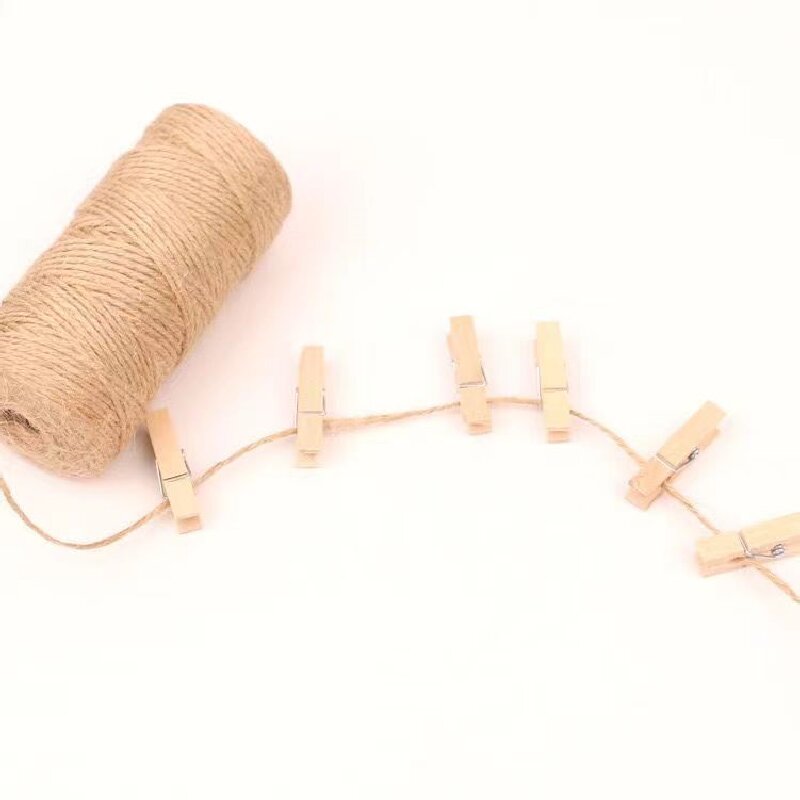diy hemp rope material, thickness, hand-woven hemp thread, 3mm*60m, photo wall, retro decoration, tag, binding, hemp rope details Picture