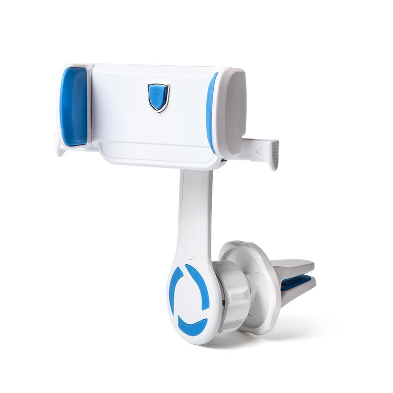 跨境定LOGO车载长臂手机支架出风口自动锁导航支架汽车出风口用品白底实物图