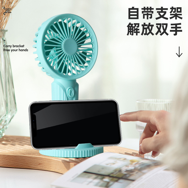 New handheld fan, usb charging phone stand, desktop portable mini fan, gift with logo printing detail image 8