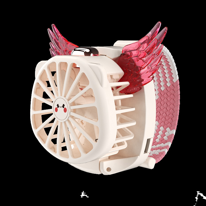 新款天使之翼手表风扇 usb充电三档灯光手持桌面迷你风扇礼品礼物 详情图8