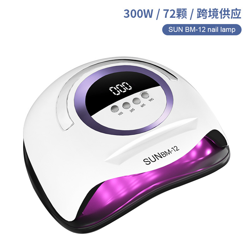 Cross-border new nail light treatment lamp 300W high power nail bake lamp 72 light beads do not black nail machine wholesale