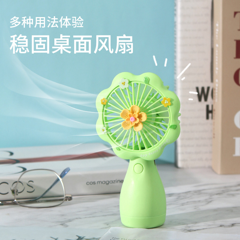 New Flower Butterfly handheld mini fan with three wind speeds, usb portable small gift, student small electric fan detail image 6