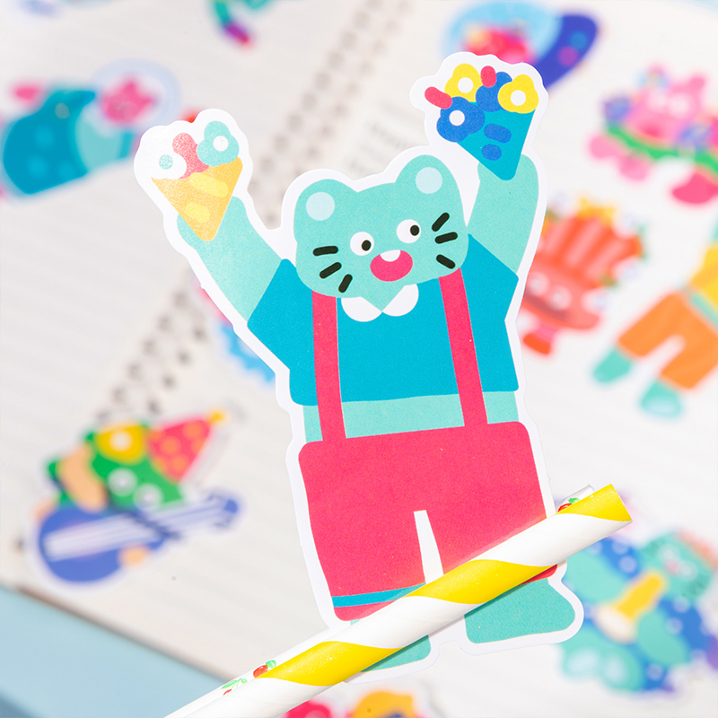 便利贴/便签纸无粘性可爱/便利贴学生可爱/便签纸可爱/长条荧光标签贴细节图