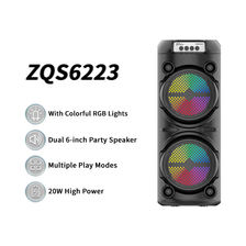  ZQS6223 #8寸*2  有线麦 插卡蓝牙音箱   音箱音响   手提蓝牙音箱  便携式音响  