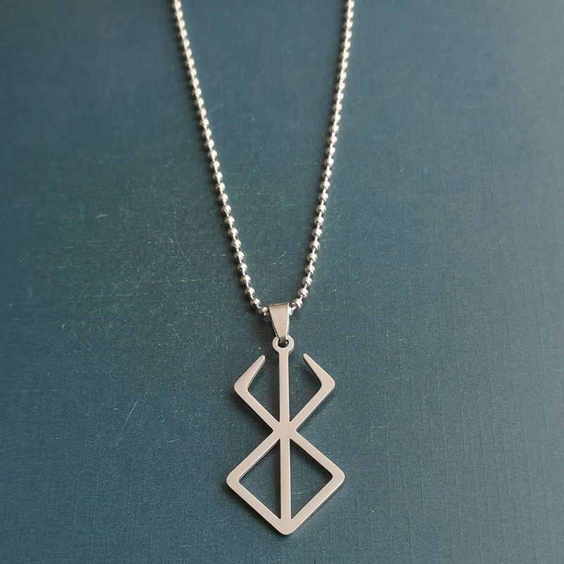 "Sword and Wind Legend: The Egg of the Overlord, Behelite Necklace Pendant, titanium steel, stainless steel, Golden Age Anime Gift. details Picture