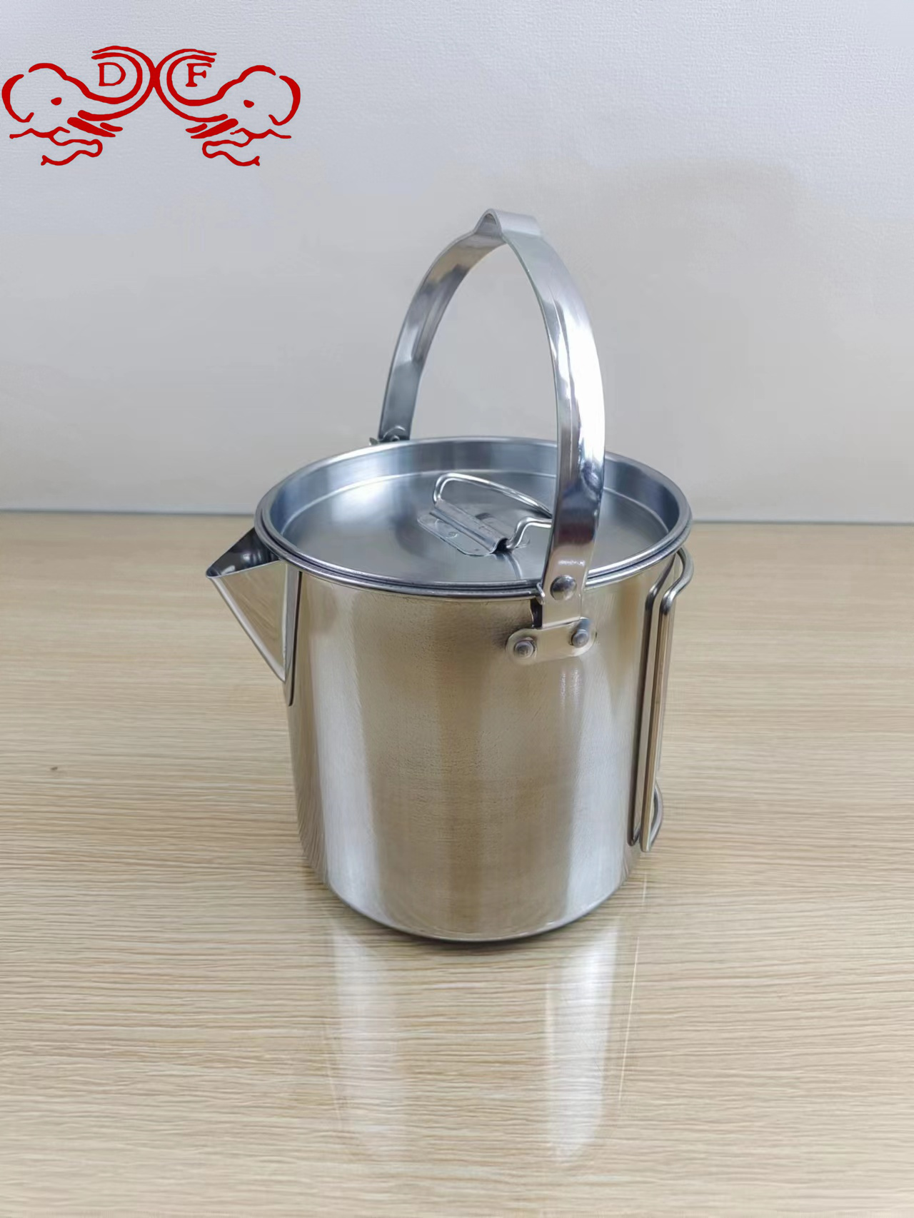DF99230 Outdoor stainless steel kettle, mountain climbing and camping teapot, portable hanging pot, cookware, coffee pot, picnic pot, DF TRADINGHOUSE Specification image