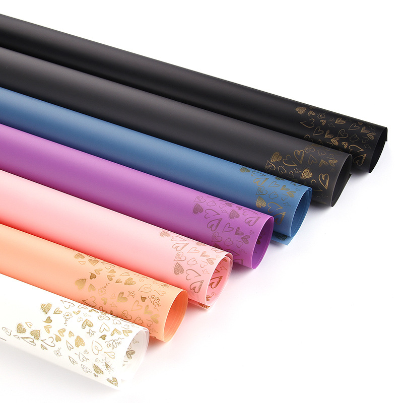 Mother's Day Korean Vegetarian Paper Corner Love Tanabata Valentine's Day Hot Foil Paper Flower Packaging Flower Gift Box Gift Flower Shop Package Paper details Picture