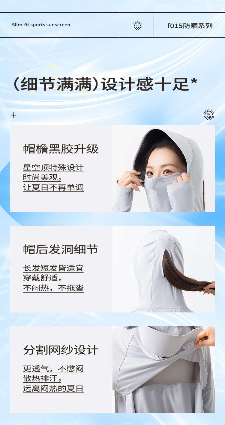 轻薄黑胶帽檐斗篷防晒服详情图10