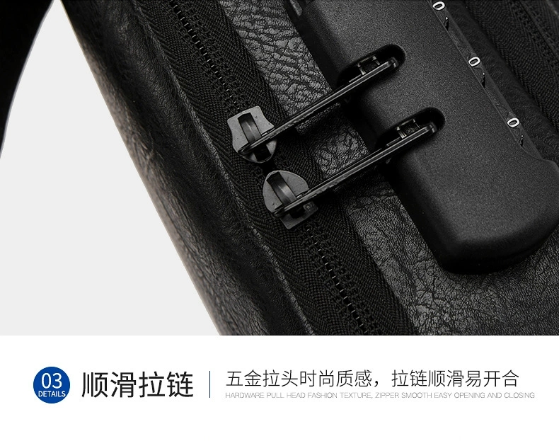 男士胸包斜跨包皮革包单肩包运动小背包多功能斜挎男包跨境爆款机车包详情图16