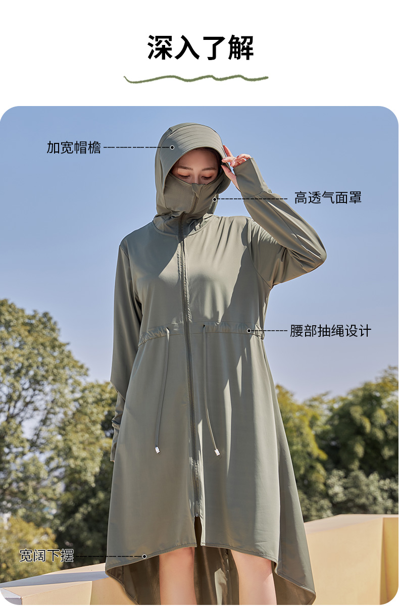前短后长燕尾款防晒服详情图4