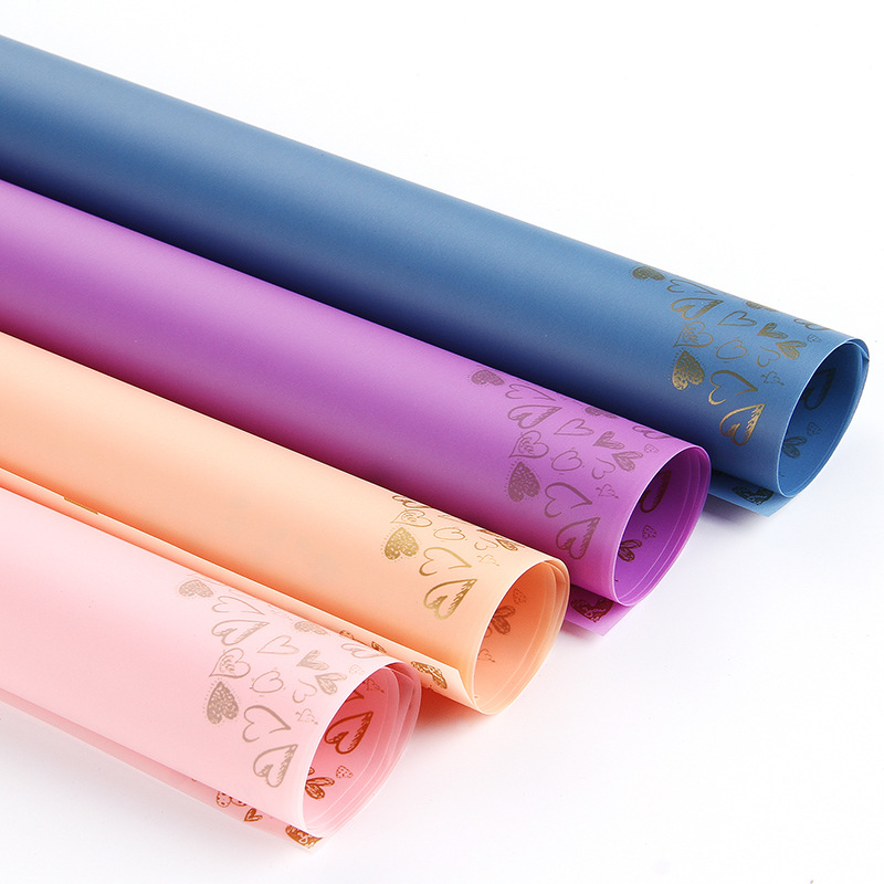 Mother's Day Korean Vegetarian Paper Corner Love Tanabata Valentine's Day Hot Foil Paper Flower Packaging Flower Gift Box Gift Flower Shop Package Paper Specification drawing