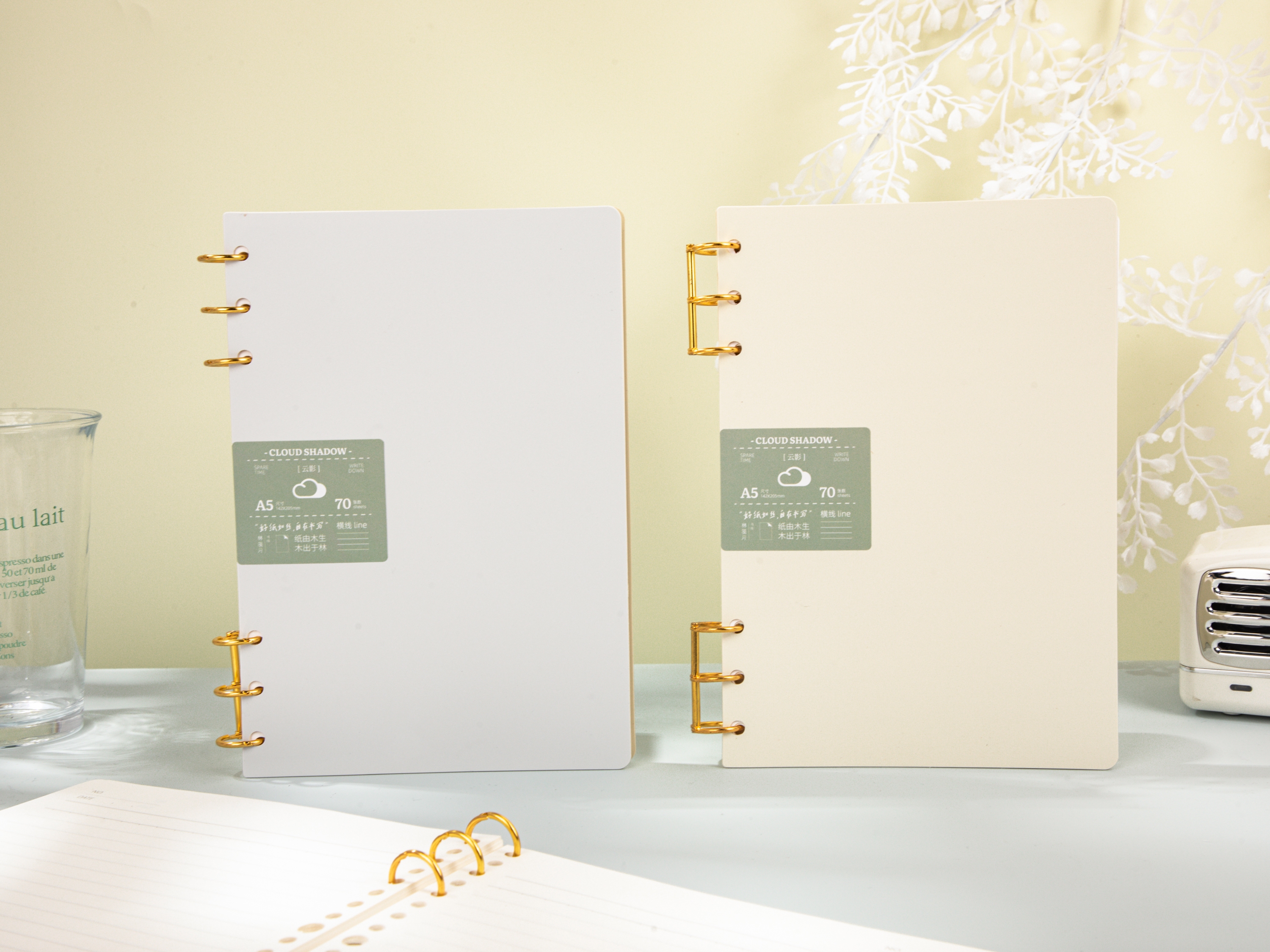 Isabel B570 Cloud Shadow Spectrum Series Horizontal Line frosted PP cover three hole binder coil clip Student notebook Notepad exercise book YL017-LB5B71-8364 thumbnail