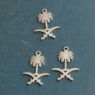 外贸跨境钛钢不锈钢沙特阿拉伯国
符号项链吊坠民族风饰品配件