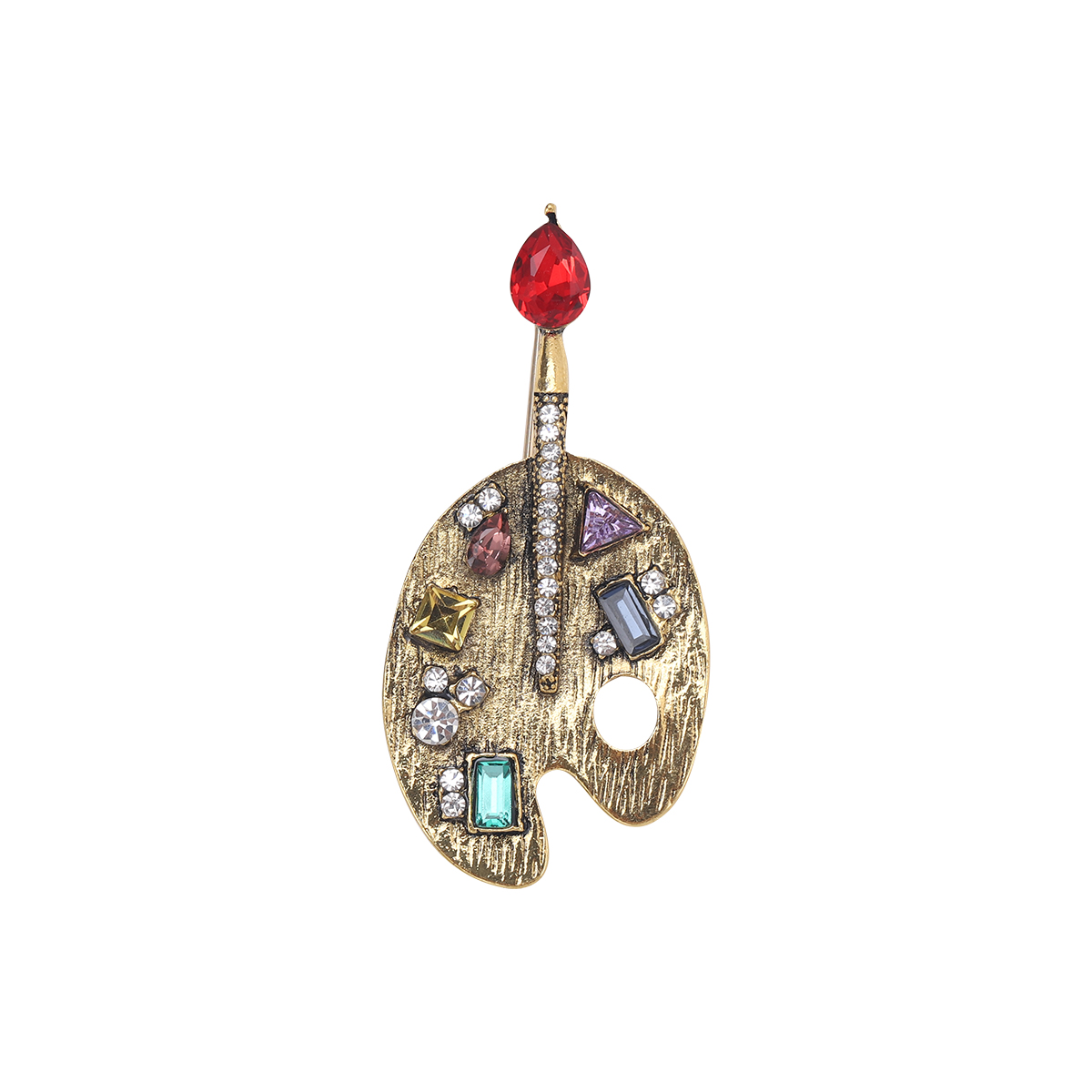 Ziyang Accessories 2024 New retro alloy glass high-end women's fashion corsage, elegant brooch, coat cardigan and accessories factory direct sales Item Picture