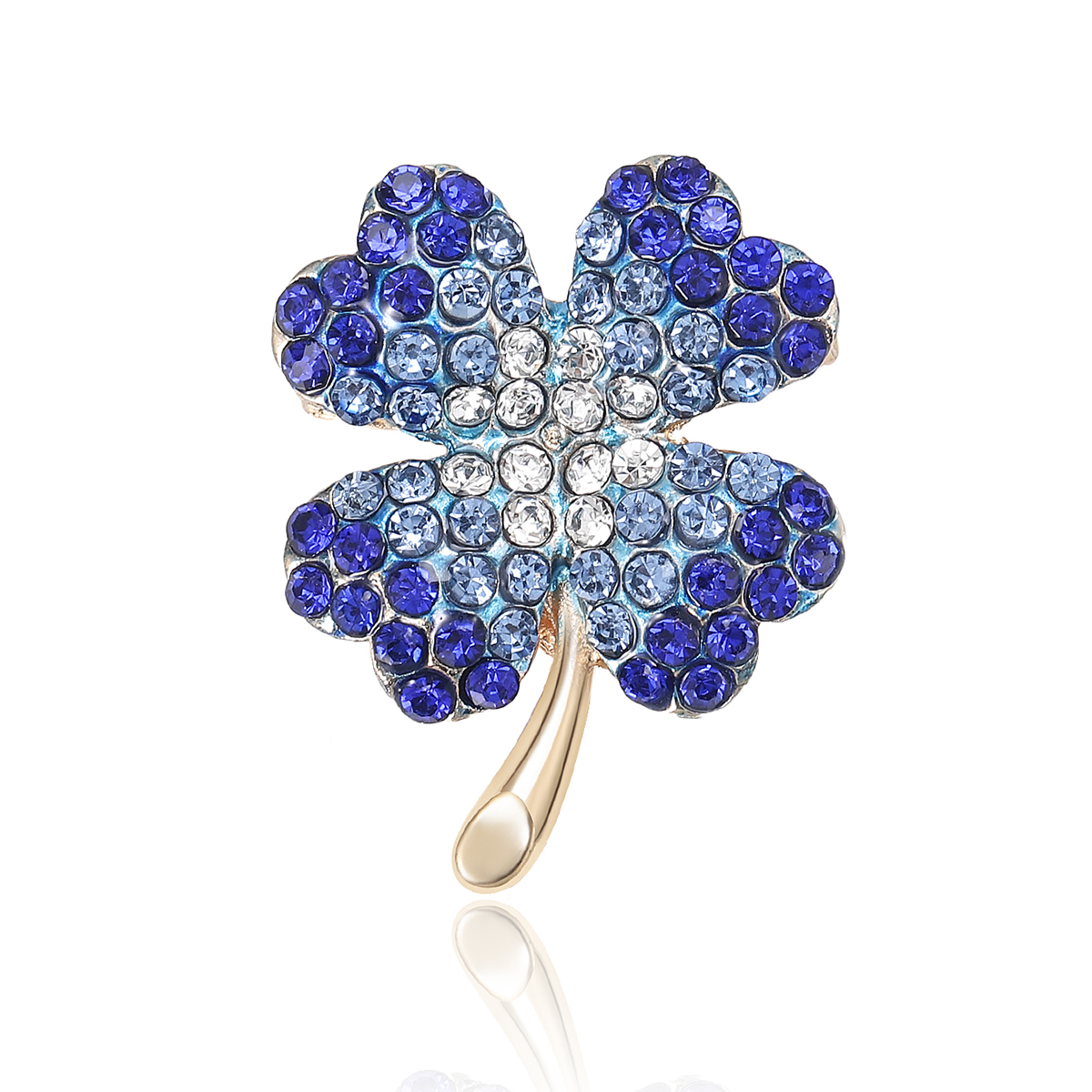 Ziyang Accessories 2024 New Style Water diamond four-leaf Clover high-end women's fashion corsage, elegant brooch, coat cardigan and accessories factory direct sales Item Picture