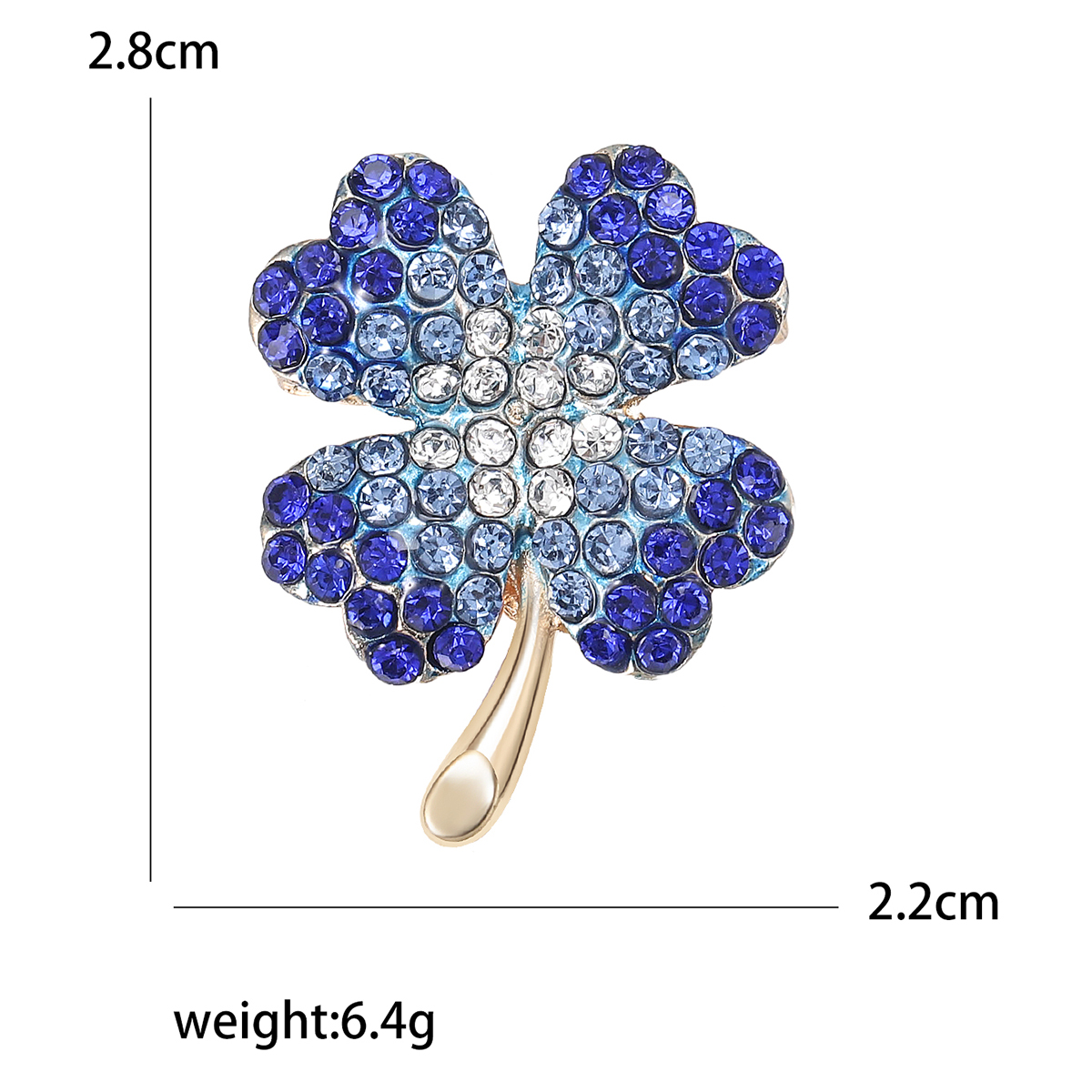 Ziyang Accessories 2024 New Style Water diamond four-leaf Clover high-end women's fashion corsage, elegant brooch, coat cardigan and accessories factory direct sales Application Scenario