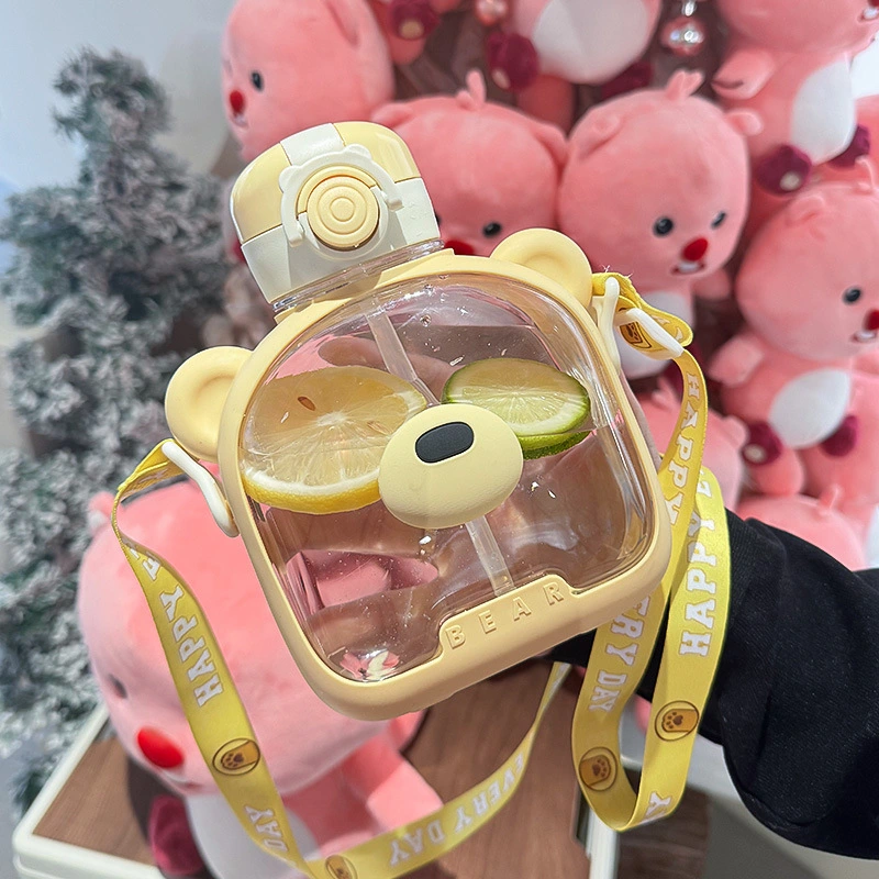 S98-YS8013 Children's water cup, high appearance level straw cup, special slanted anti-drop jumping cup for kindergarten and school detail image 16