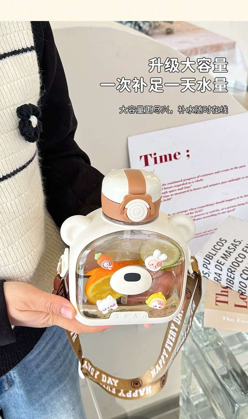 S98-YS8013 Children's water cup, high appearance level straw cup, special slanted anti-drop jumping cup for kindergarten and school detail image 10