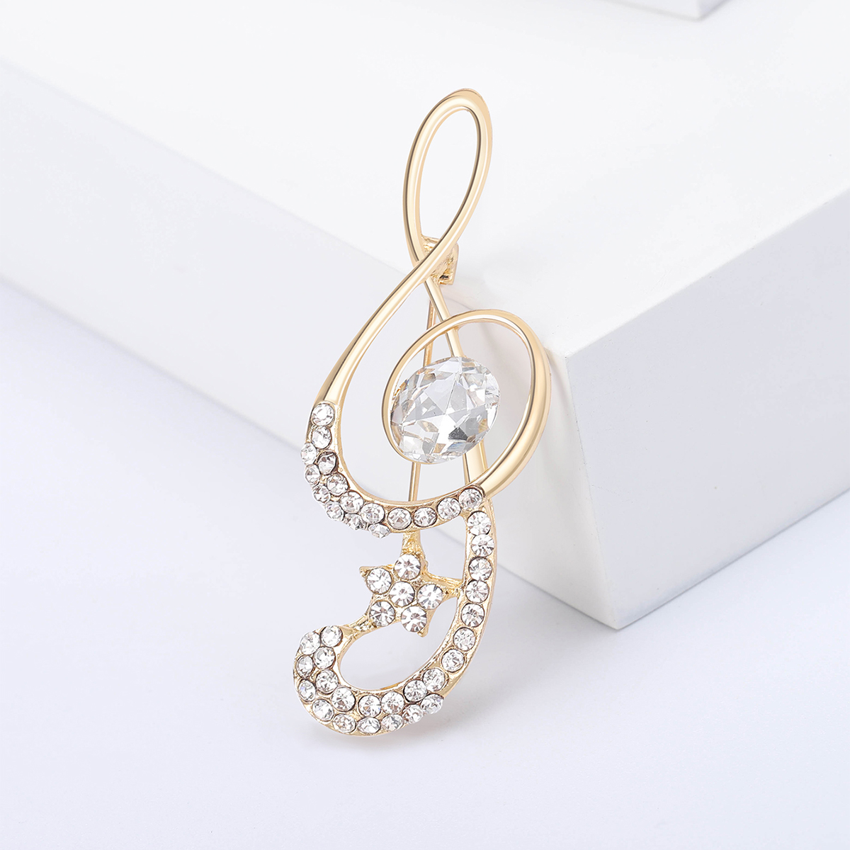 Ziyang Jewelry 2024 New Style alloy note water diamond high-end women's fashion corsage, elegant brooch, coat cardigan and accessories factory direct sales Specification image
