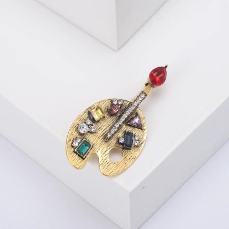 Ziyang Accessories 2024 New retro alloy glass high-end women's fashion corsage, elegant brooch, coat cardigan and accessories factory direct sales Ziyang Accessories 2024 New retro alloy glass high-end women's fashion corsage, elegant brooch, coat cardigan and accessories factory direct sales