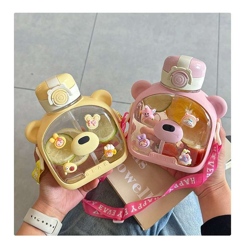 S98-YS8013 Children's water cup, high appearance level straw cup, special slanted anti-drop jumping cup for kindergarten and school detail image 12