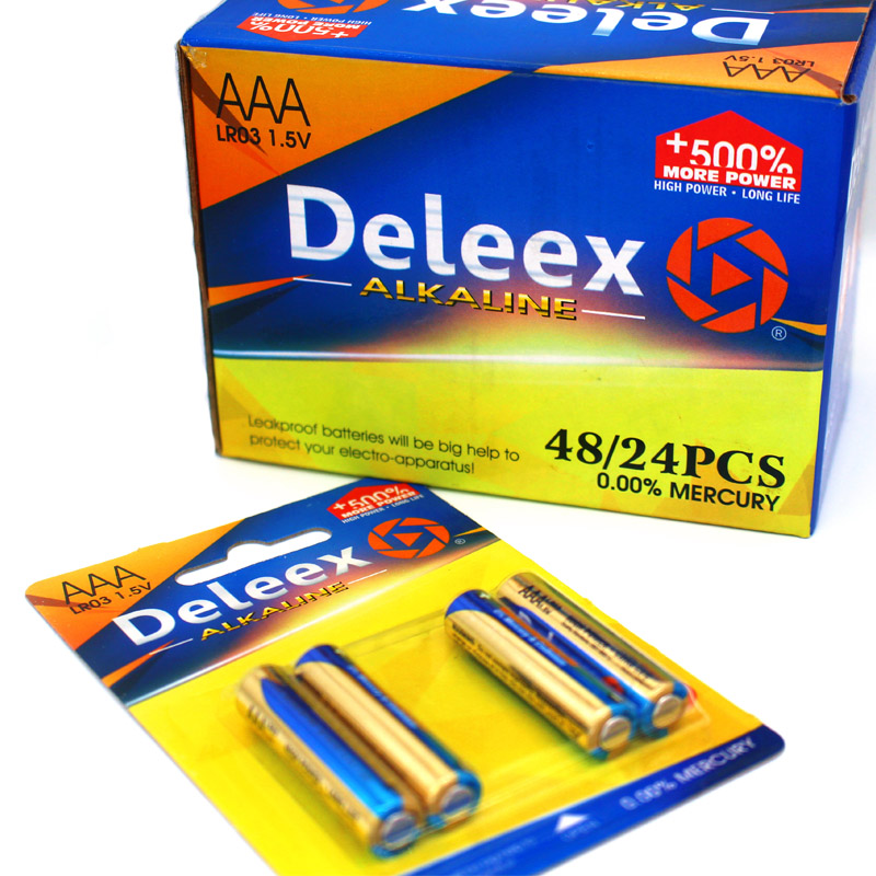 Deleex干电池碱性电池5号电池遥控器电动玩具小家电AAALR03 4支装详情图1