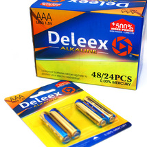 Deleex干电池碱性电池5号电池遥控器电动玩具小家电AAALR03 4支装