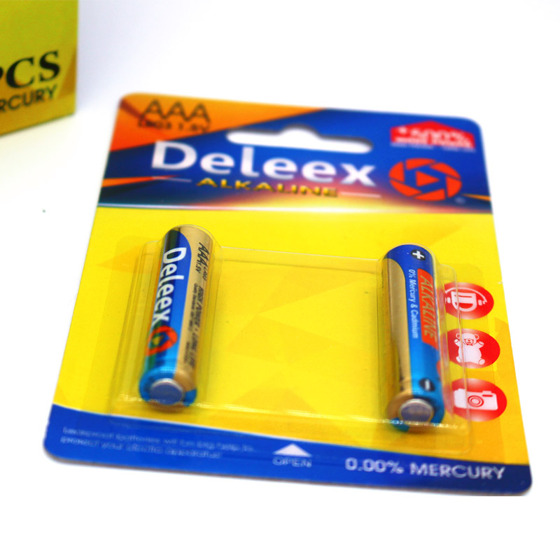 Deleex干电池碱性电池5号电池遥控器电动玩具小家电AAALR03 2支装