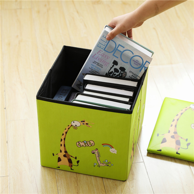 卡通儿童玩具收纳凳大容量创意可折叠收纳箱图