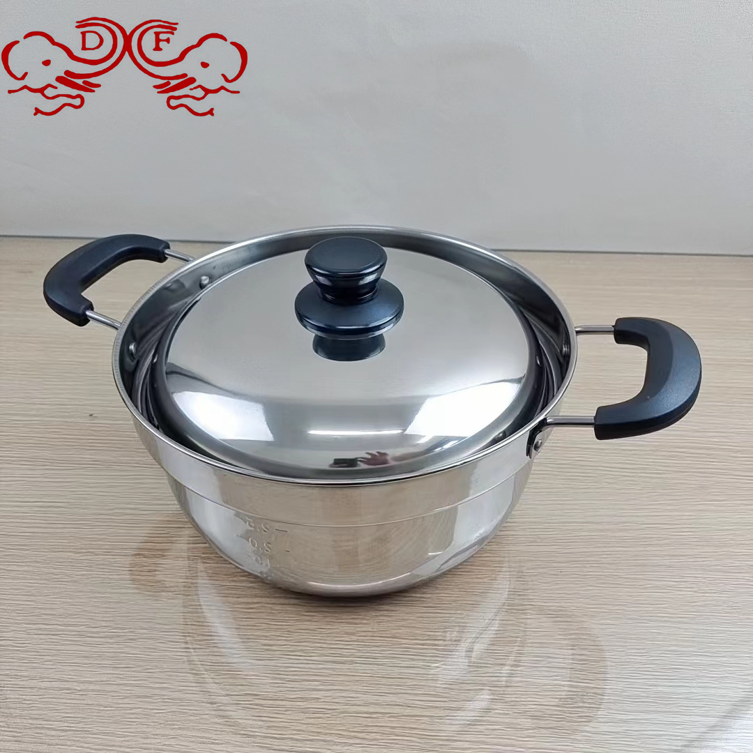 DF99230 stainless steel milk pot, soup pot, thickened noodle cooking small pot, instant noodle side food pot, induction cooker, gas universal, DF TRADINGHOUSE Application Scenario