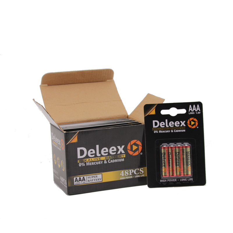 Deleex Dry Battery Alkaline Battery No. 5 Battery Remote Control Electric Toy Small Appliances Aaalr03 Card Pack 4 details Picture