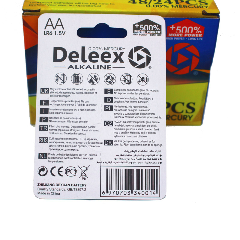 Deleex干电池碱性电池5号电池遥控器电动玩具小家电AALR64支装详情图4