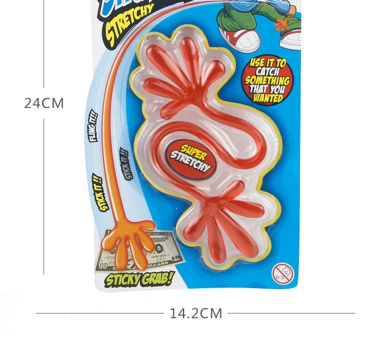 跨境创意粘粘手地摊玩具弹性伸缩粘手掌摆摊怀旧恶搞整蛊玩具详情图13