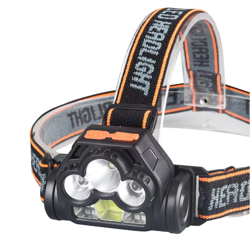 强光感应头灯多功能探照灯便携式工作灯户外矿灯LED维修应急灯头戴式手电筒夜跑头灯钓鱼灯USB充电户外骑行头灯