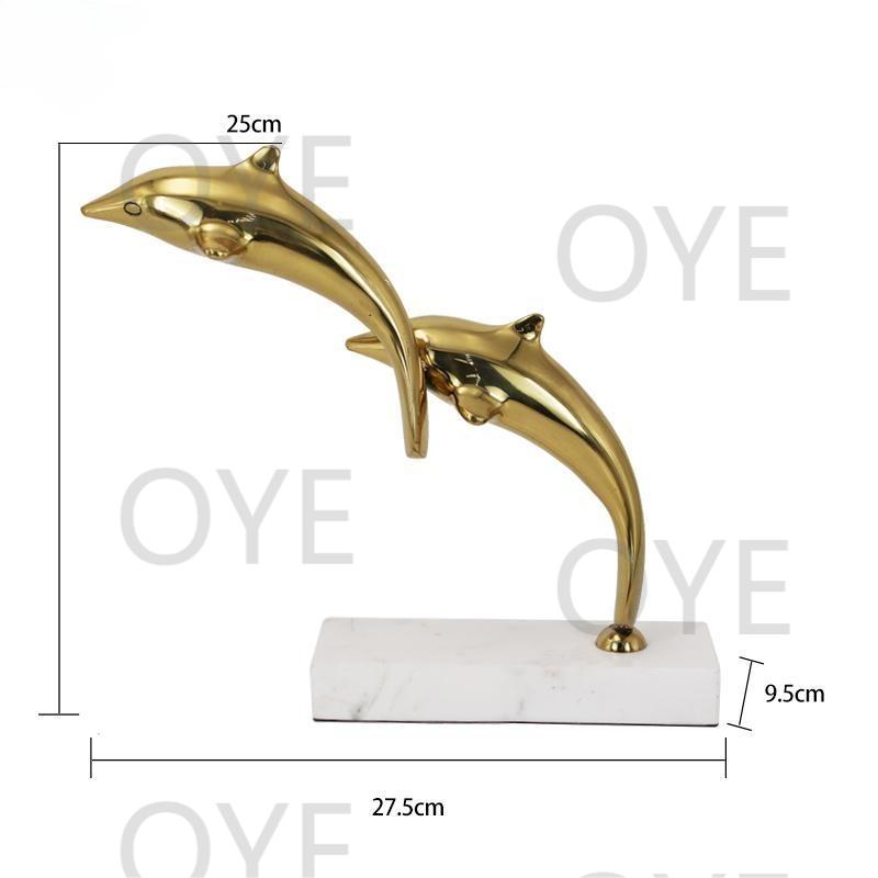 海豚摆件黄铜创意摆件装饰家居黄铜客厅立体电视柜桌面摆设产品图