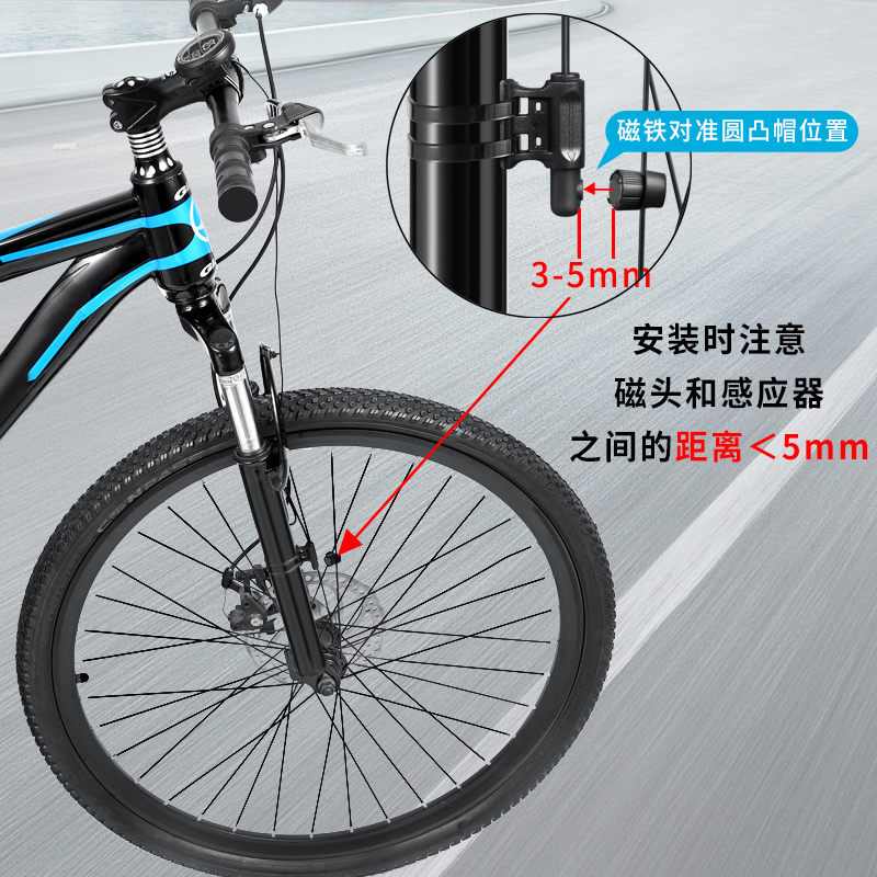 889-2 Circular bicycle wired speedometer, waterproof back, luminous speedometer, mountain bike speedometer, large screen odometer, speedometer pic 8