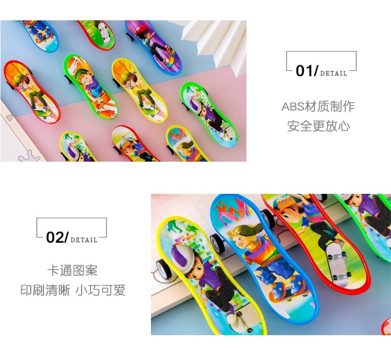 Wholesale mini rebound car, children's cartoon mini inertial rebound finger skateboard toy car, boys' toys detail image 7