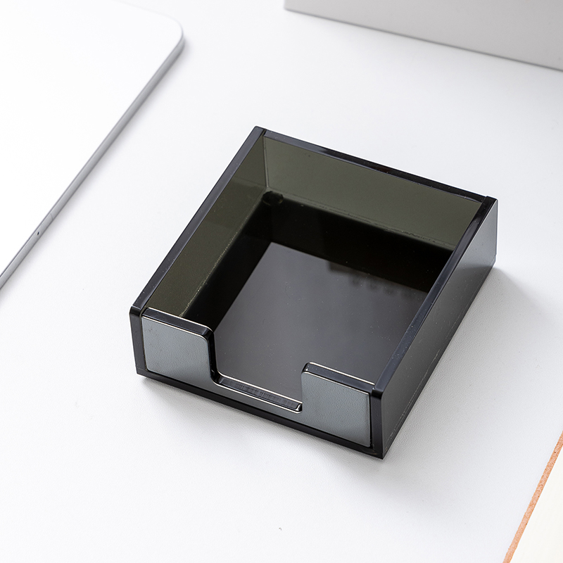北欧风黑茶色亚克力办公用品便签盒桌面办公文具收纳YL060-MQ2302C