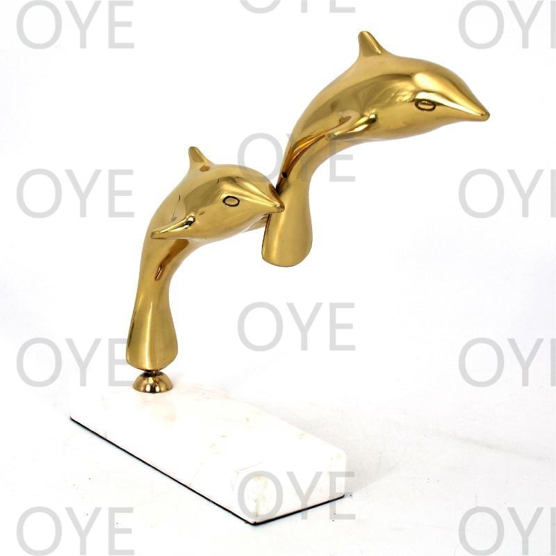 海豚摆件黄铜创意摆件装饰家居黄铜客厅立体电视柜桌面摆设细节图