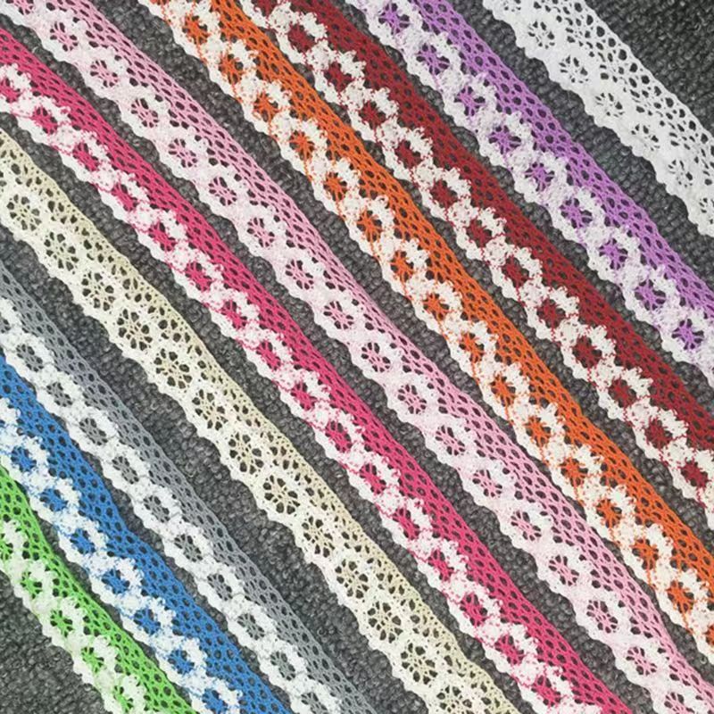 Colorful cotton thread lace trim fabric, hand 2.5cm*2y DIY clothing accessories, decorative bottles, woven materials