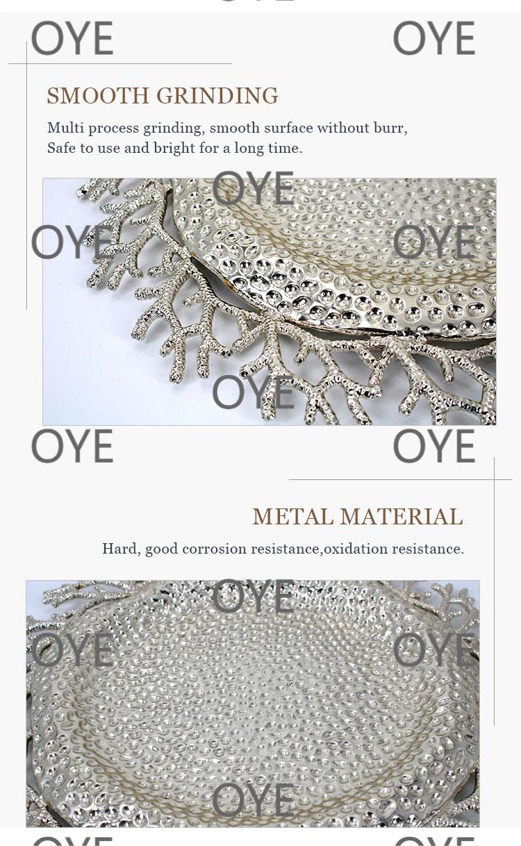 时尚糖果篮小吃碗金属镀银椭形食品杯子托盘托盘批发酒店家用详情11