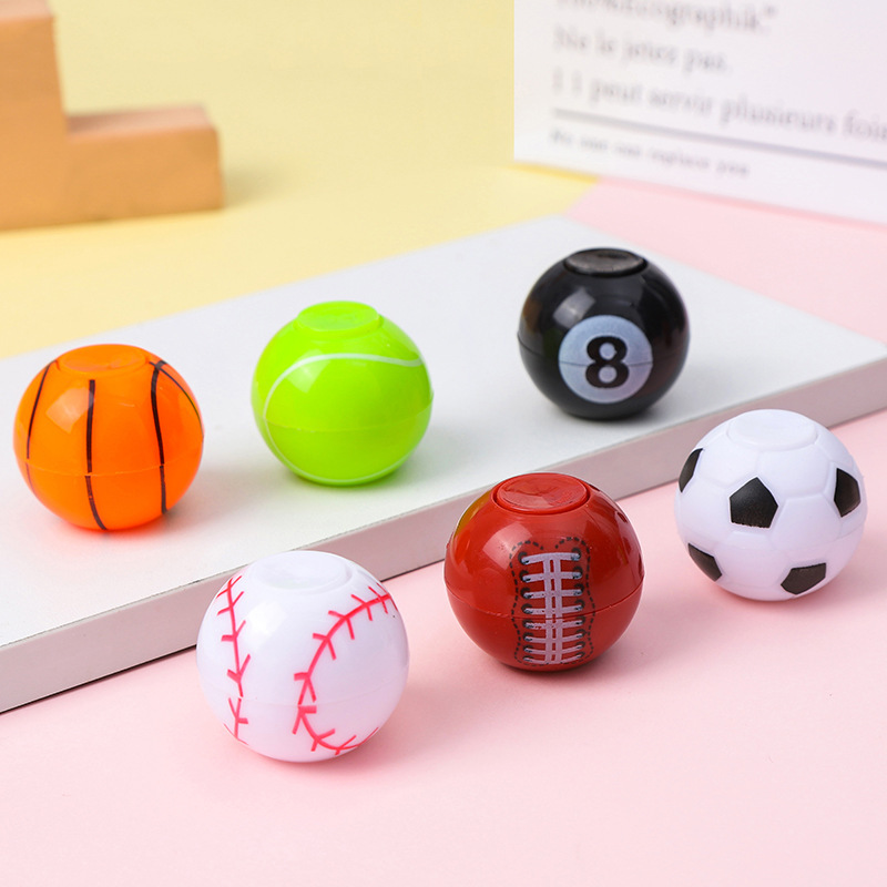 Cross-border best-selling 3.5CM football and basketball network fidget spinner Spinning top Gashapon toys, stress-relieving toys detail image 4