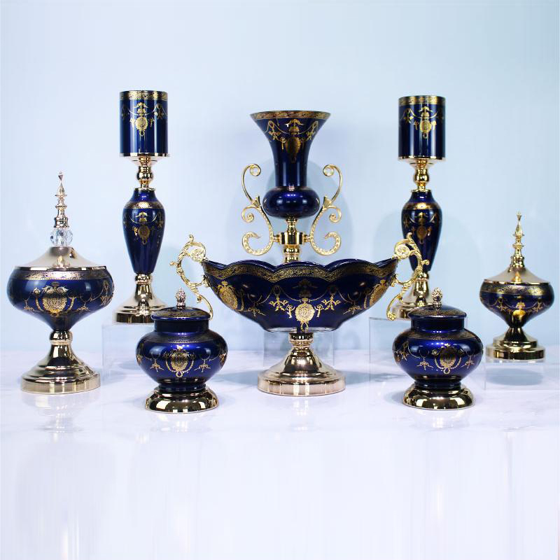 欧式家居样板房软装饰摆件创意瓷器花瓶仿真花插花花瓶工艺品摆件