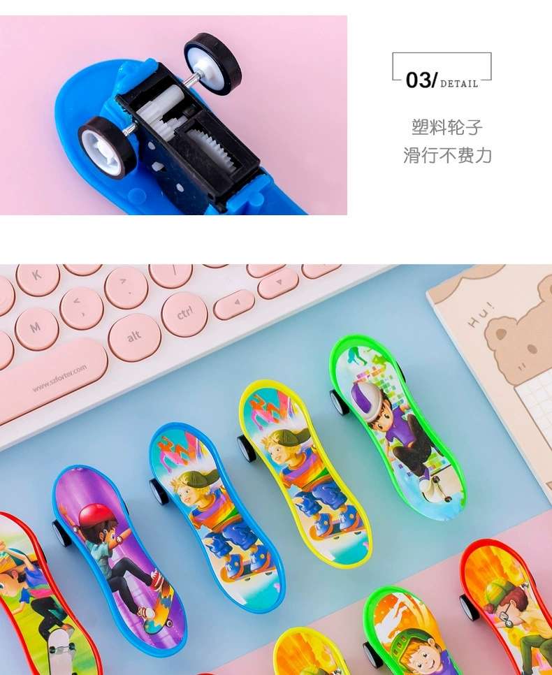 Wholesale mini rebound car, children's cartoon mini inertial rebound finger skateboard toy car, boys' toys detail image 8